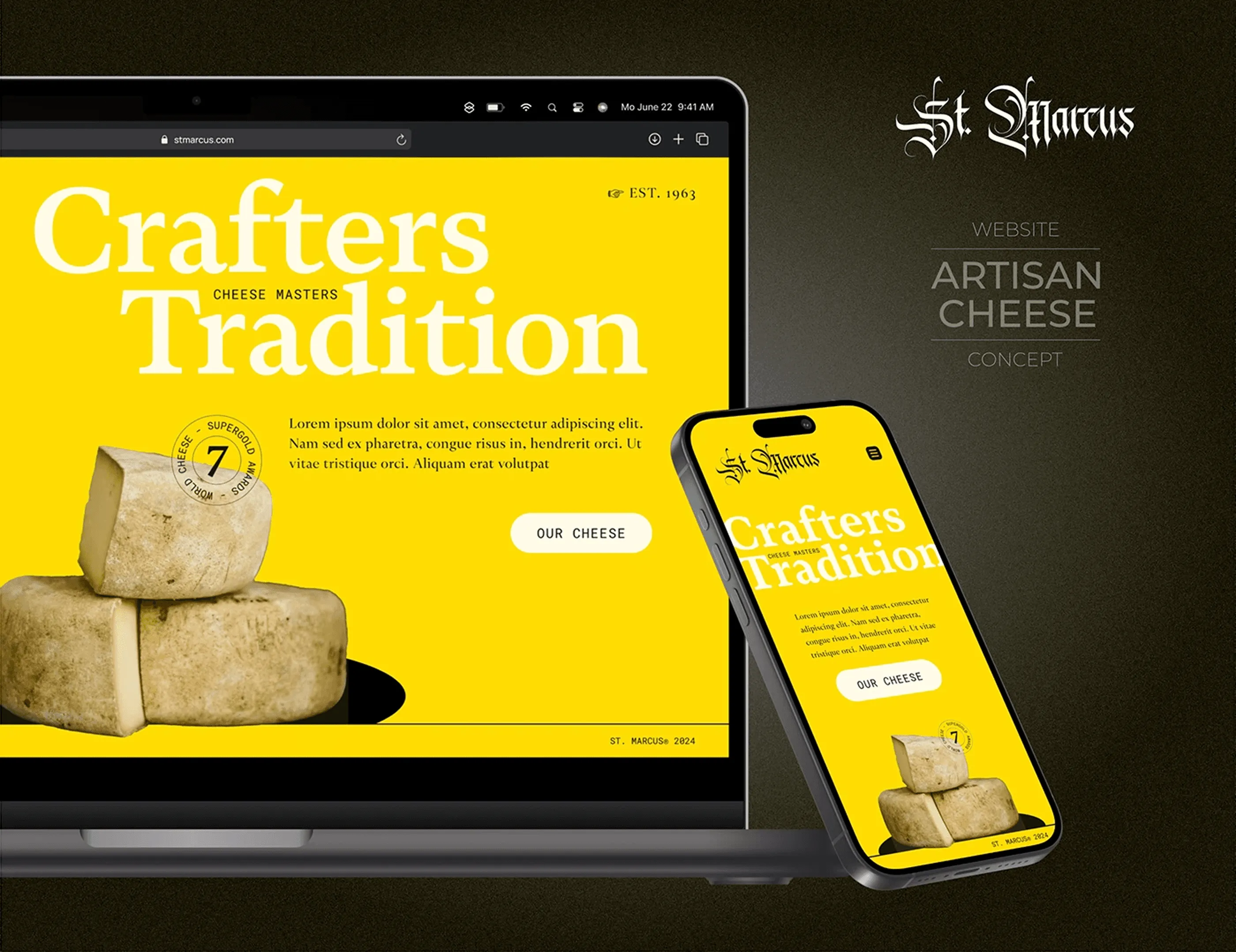 St. Marcus concept shown on desktop and mobile together