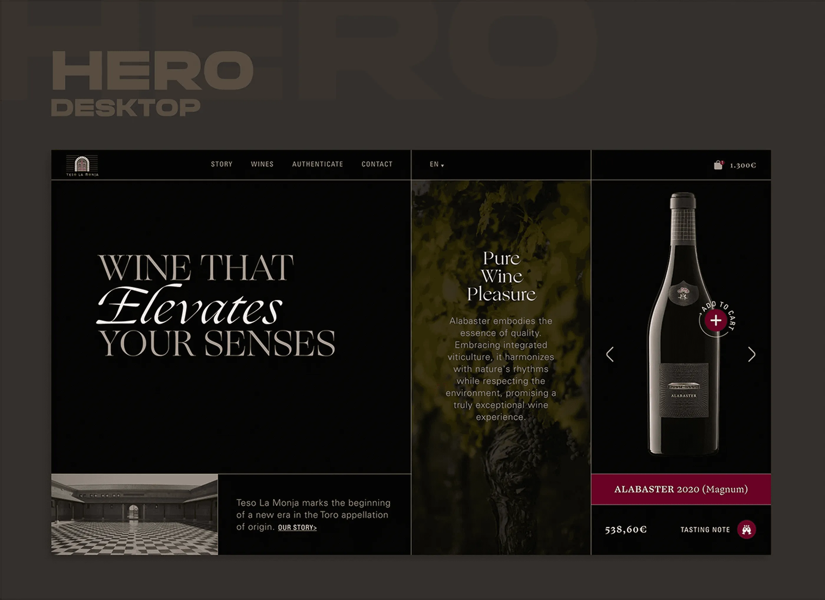 Teso La Monja hero variant for the Alabaster wine